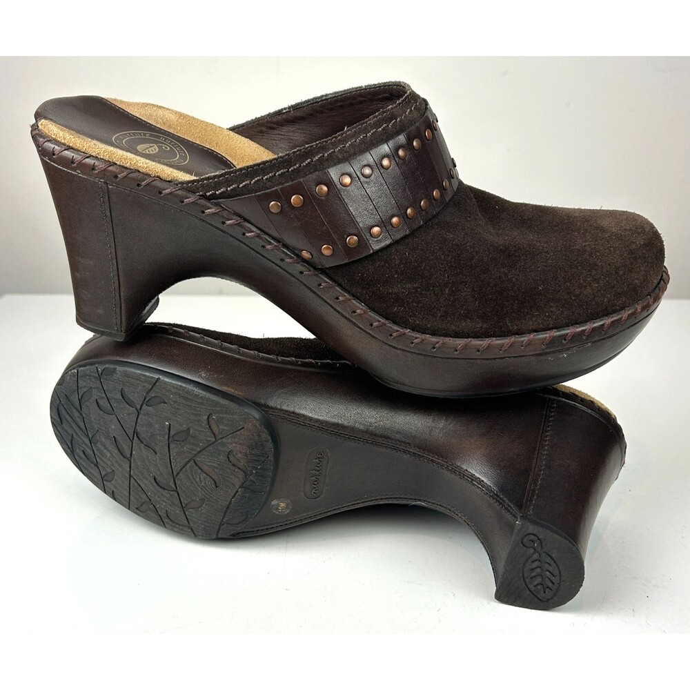 Nurture Windmill Mules Clogs Slip On Shoes Brown Suede Studded Womens Size 11 M - Picture 9 of 14